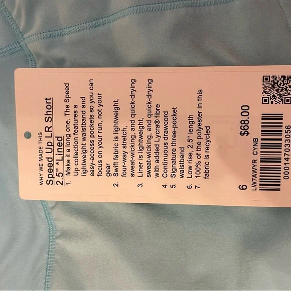 Lululemon low rise cyan blue 2.5” speed ups - Picture 1 of 6